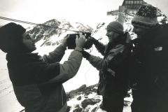 filming defrosting the Ice Man